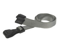 Recycled Plain Grey Lanyards with Plastic J Clip (Pack of 100)