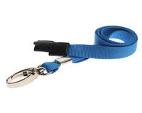 Recycled Plain Light Blue Lanyards with Metal Lobster Clip (Pack of 100)