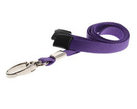 Recycled Plain Purple Lanyards with Metal Lobster Clip (Pack of 100)