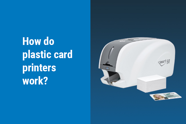 How do plastic ID card printers work?