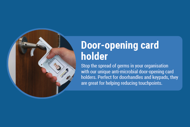 Door-opening card holder