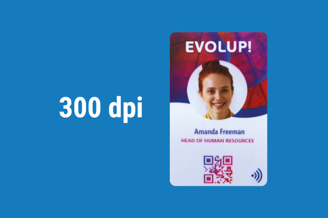 standard 300 dpi resolution for id cards