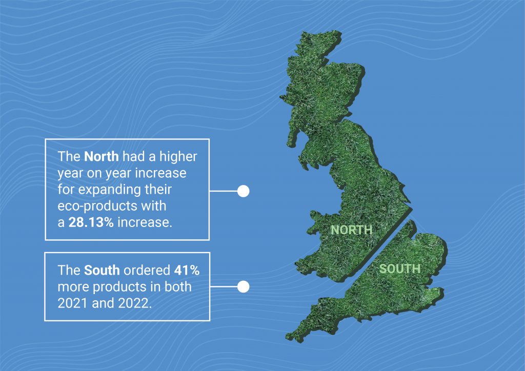 north of england divided on a map