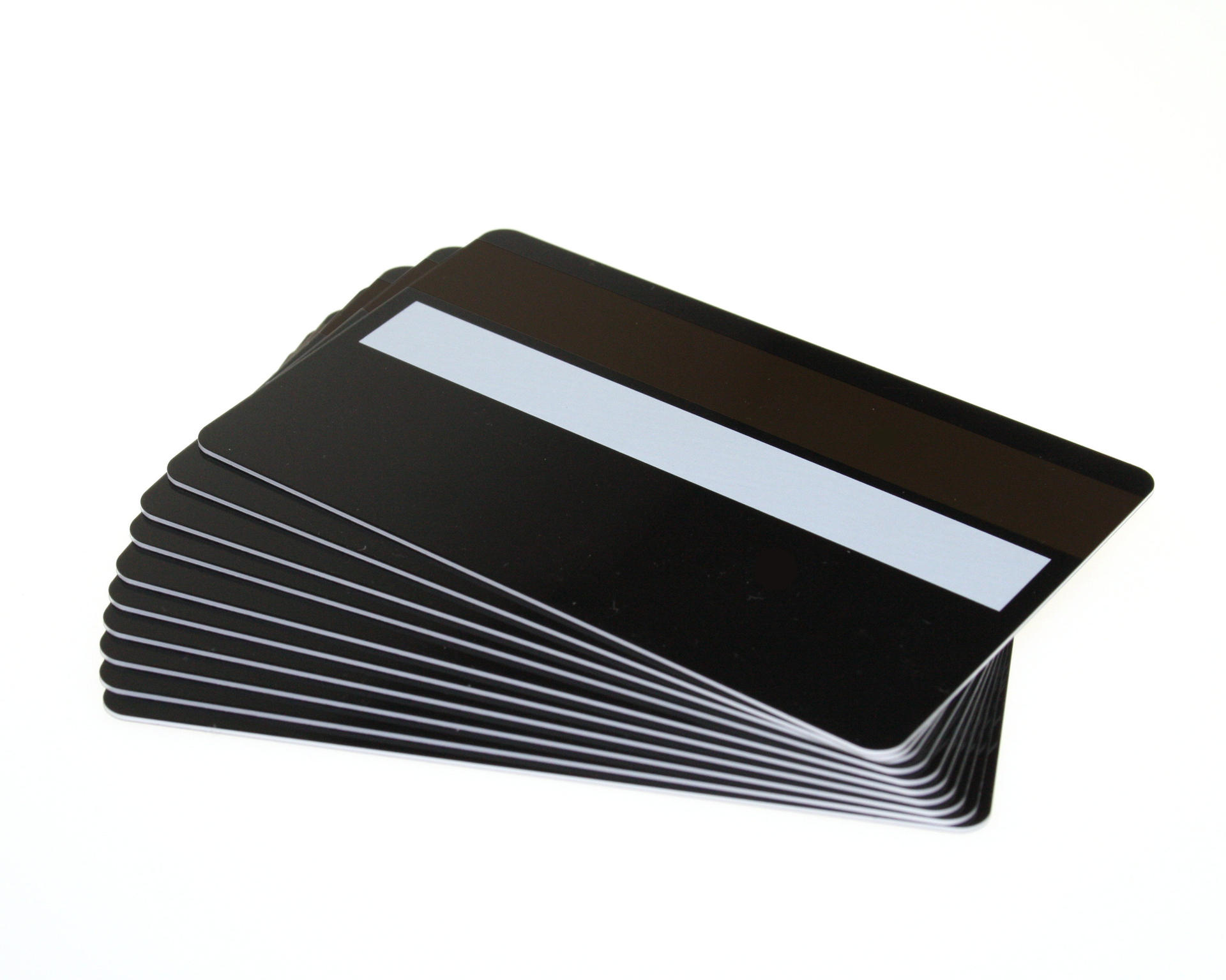 Black Gloss Premium 760 Micron Cards With Hi-Co Magnetic Stripe & Signature Strip Panel (Pack of 100)