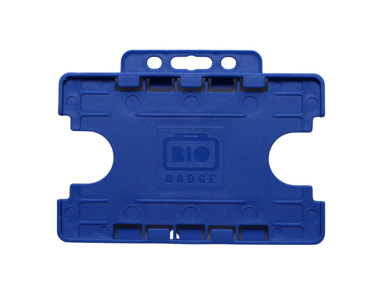 Blue Dual-Sided BIOBADGE Open Faced ID Card Holders - Landscape (Pack of 100)