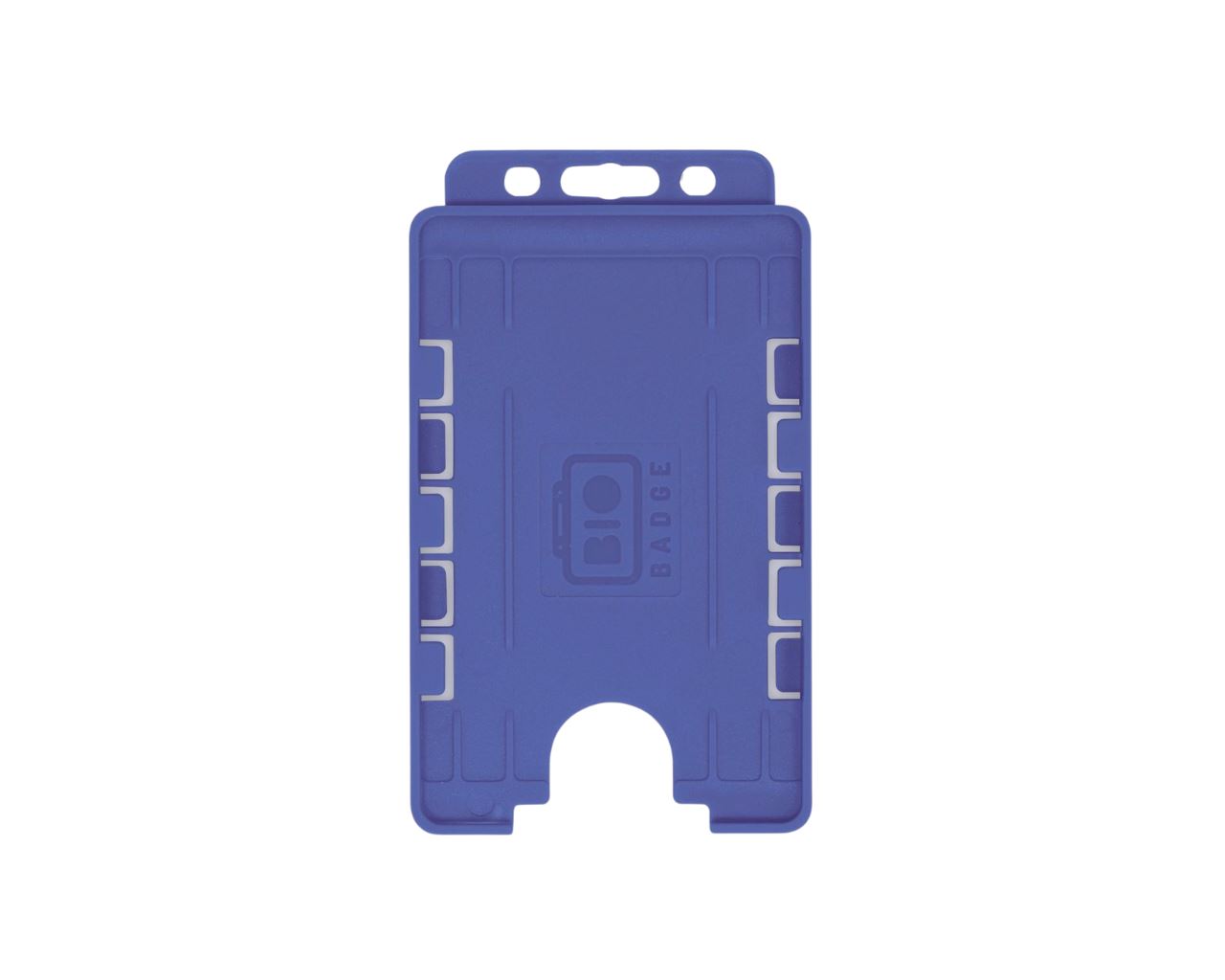 Mid Blue Dual-Sided BIOBADGE Open Faced ID Card Holders - Portrait (Pack of 100)