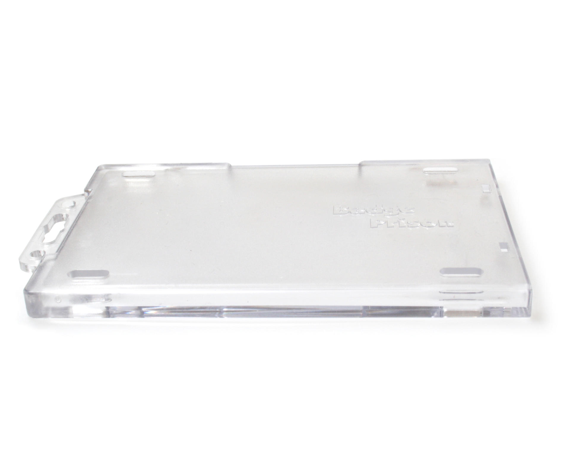 Enclosed Badge Prison Holders Single Use, Permanent Locking - Portrait / Vertical (Pack of 100)