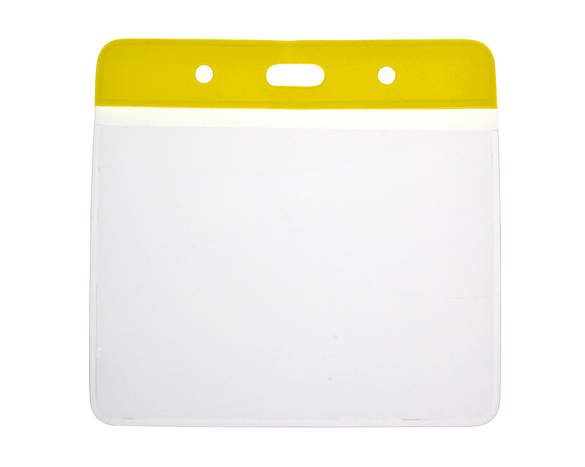 Vinyl Yellow Top Visitor Card Holder 102 x 83 mm Landscape - Pack of 100
