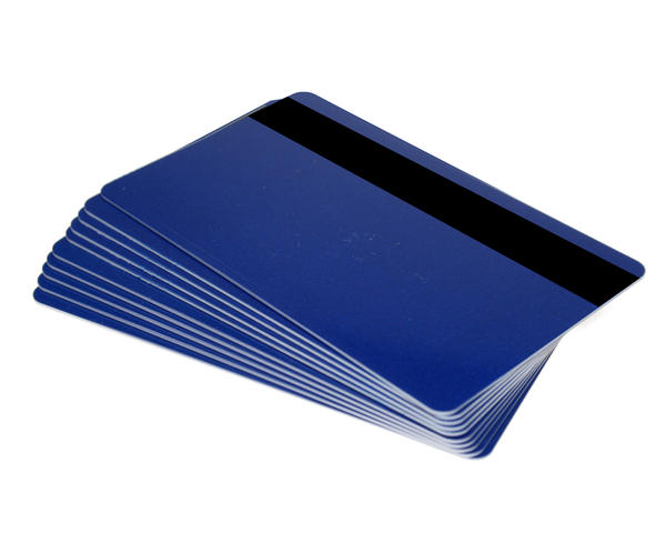 Pack of 100 Royal Blue 760 Micron Cards with Hi-Co Magnetic Stripe