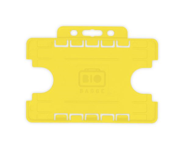 Yellow Dual-Sided Open Faced ID Card Holders - Landscape (Pack of 100)