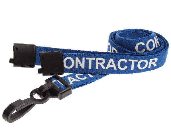 Contractor Blue Lanyards Plastic J-Clip - Pack of 100