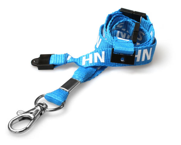 NHS Lanyards with Triple Breakaway and Trigger Clip - Pack of 100