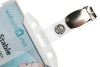 ID Card Clip with Metal Popper Strap (Pack of 100) 