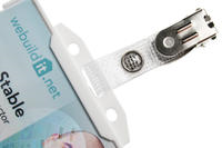 ID Card Clip with Metal Popper Strap (Pack of 100) 