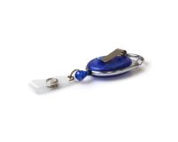 Blue Translucent Carabiner ID Badge Reels with Recess, Belt & Strap Clips (Pack of 50)