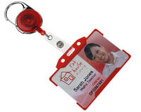 Red Carabineer Card Reel With Strap Clip - Pack of 50