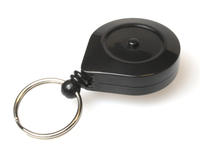 Black ID Badge Reels with Ratchet & Key Ring (Pack of 50)