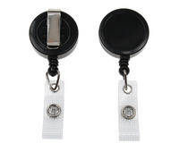 Black ID Badge Reels with Strap Clip (Pack of 50)