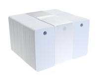 Pack of 100 Premium White 760 micron 3-Up Keytag Cards