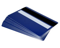 Royal Blue Plastic Cards With Magnetic Stripe & Signature Strip (Pack of 100)