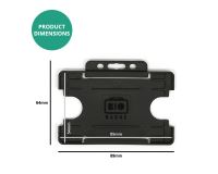 Black Single-Sided Open Faced ID Card Holders - Landscape (Pack of 100) 