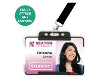 Black Single-Sided Open Faced ID Card Holders - Landscape (Pack of 100) 