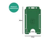 Dark Green Single-Sided Open Faced ID Card Holders - Portrait (Pack of 100) 