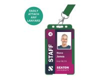 Dark Green Single-Sided Open Faced ID Card Holders - Portrait (Pack of 100) 