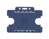 Dark Blue Dual-Sided Open Faced ID Card Holders - Landscape (Pack of 100)