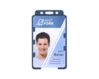 Dark Blue Dual-Sided Open Faced ID Card Holders - Portrait (Pack of 100)