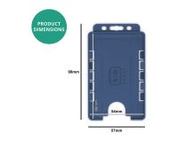 Dark Blue Dual-Sided Open Faced ID Card Holders - Portrait (Pack of 100)