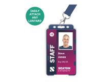 Dark Blue Dual-Sided Open Faced ID Card Holders - Portrait (Pack of 100)