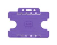 Purple Dual-Sided BioBadge Open Faced ID Card Holders - Landscape (Pack of 100)
