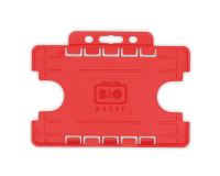 Red Dual-Sided BioBadge Open Faced ID Card Holders - Landscape (Pack of 100)
