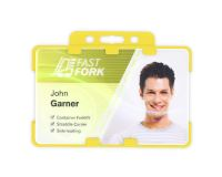 Yellow Dual-Sided Open Faced ID Card Holders - Landscape (Pack of 100)