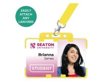 Yellow Dual-Sided Open Faced ID Card Holders - Landscape (Pack of 100)