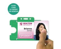 Light Green Single-Sided Open Faced ID Card Holders - Landscape (Pack of 100) 