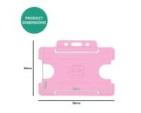 Pink Single-Sided Open Faced ID Card Holders - Landscape (Pack of 100)