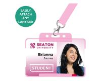 Pink Single-Sided Open Faced ID Card Holders - Landscape (Pack of 100)