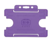 Purple Single-Sided BioBadge Open Faced ID Card Holders - Landscape (Pack of 100)