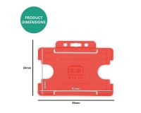 Red Single-Sided Open Faced ID Card Holders - Landscape (Pack of 100)