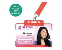 Red Single-Sided Open Faced ID Card Holders - Landscape (Pack of 100)
