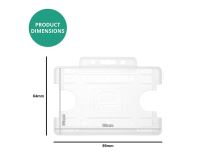 White Single-Sided Open Faced ID Card Holders - Landscape (Pack of 100)