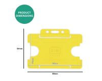 Yellow Single-Sided Open Faced ID Card Holders - Landscape (Pack of 100)