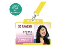 Yellow Single-Sided Open Faced ID Card Holders - Landscape (Pack of 100)