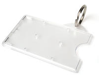 Enclosed Rigid Holders With Key Ring Attachment - Pack of 100