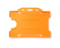 Recyclable Orange Open Faced Rigid Card Holders - Landscape (Pack of 100)