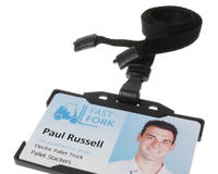 Recycled Plain Black Lanyards with Plastic J Clip (Pack of 100)