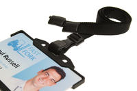 Recycled Plain Black Lanyards with Plastic J Clip (Pack of 100)