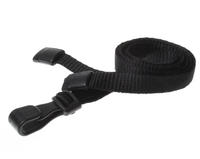 Black Breakaway Lanyards With Plastic J-Clip - Pack of 100